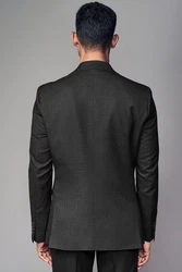 Next Strukturierter Wollsakko Slim Fit Dunkelgrau/Grau/Schwarz