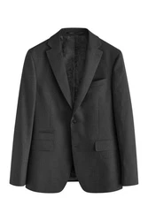 Next Strukturierter Wollsakko Slim Fit Dunkelgrau/Grau/Schwarz