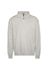 Trigema Sweatshirt Troyer Grau/Hellgrau/Braun