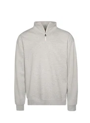 Trigema Sweatshirt Troyer Grau/Hellgrau/Braun