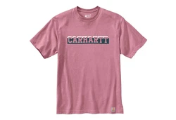 Carhartt Relaxed Fit Heavyweight Logo Graphic T-Shirt Rosa/Dunkelrot