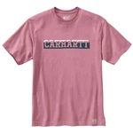 Carhartt Relaxed Fit Heavyweight Logo Graphic T-Shirt Rosa/Dunkelrot