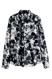 Next Langarmhemd Formelles Hemd mit Print und Sportmanschetten