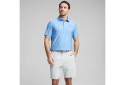 PUMA Poloshirt PUMA x PTC JACQUARD POLO Hellblau/Blau