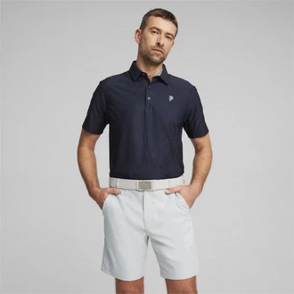 PUMA Poloshirt PUMA x PTC JACQUARD POLO Dunkelblau/Blau