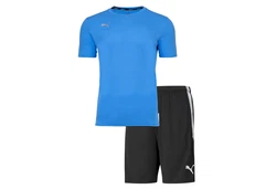 PUMA T-Shirt Herren Finisher Set - Teamliga Training Shorts Hellblau/Blau