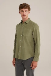 WE Fashion Businesshemd Khaki/Dunkelgrün/Braun