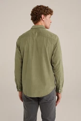 WE Fashion Businesshemd Khaki/Dunkelgrün/Braun