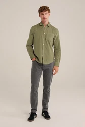 WE Fashion Businesshemd Khaki/Dunkelgrün/Braun