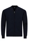 Hajo Strickjacke H Made in Italy Blouson Zweitonwaffel marine