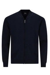 Strickjacke H Strickjacke Made in ItalyBlouson, Zweitonwaffel marine