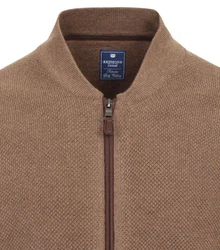 Redmond Strickjacke Uni Khaki/Braun/Grau