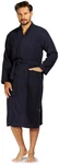 Comte Herrenbademantel Kimono-Kragen Dunkelblau/Schwarz