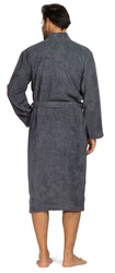Comte Herrenbademantel Kimono-Kragen Dunkelgrau/Grau/Dunkelblau/Hellgrau/Blau