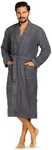 Comte Herrenbademantel Kimono-Kragen Dunkelgrau/Grau/Dunkelblau/Hellgrau/Blau