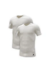 adidas Performance Poloshirt V-Neck T-Shirt (2PK) Weiß/Creme/Beige/Hellgrau/Dunkelblau