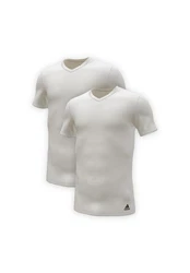 adidas Performance Poloshirt V-Neck T-Shirt (2PK) Weiß/Creme/Beige/Hellgrau/Dunkelblau