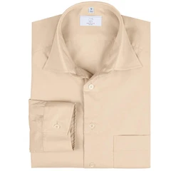 GREIFF Langarmhemd Corporate Hemd BASIC Herren Regular Fit OEKO TEX Beige (35/36)
