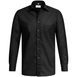 GREIFF Langarmhemd Corporate Hemd BASIC Herren Regular Fit OEKO TEX Schwarz (35/36)