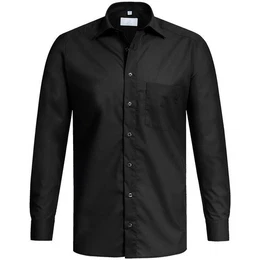 Langarmhemd Corporate Hemd BASIC Herren Regular Fit OEKO TEX Schwarz 35/36