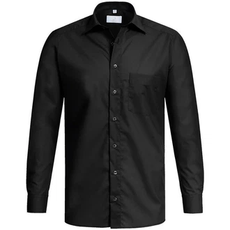 GREIFF Langarmhemd Corporate Hemd BASIC Herren Regular Fit OEKO TEX Schwarz (35/36)