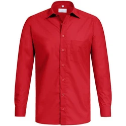 GREIFF Langarmhemd Corporate Hemd BASIC Herren Regular Fit OEKO TEX Rot (35/36)