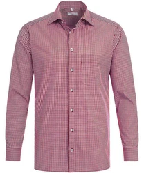 GREIFF Langarmhemd Corporate Hemd BASIC Herren Rot kariert (37/38)
