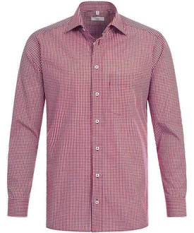GREIFF Langarmhemd Corporate Hemd BASIC Herren Rot kariert (37/38)