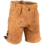 PAULGOS Trachtenhose Herren Lederhose Kurz mit Trägern (HK5) HK5