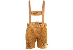PAULGOS Trachtenhose Herren Lederhose Kurz mit Trägern (HK4) HK4