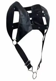 Slip Harness Riemen-Body mit Ring - schwarz