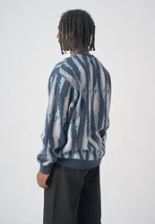 Cleptomanicx Strickpullover Boxy Crewneck Scratch Crew blau (dunkelblau)/mehrfarbig