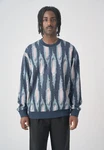 Cleptomanicx Strickpullover Boxy Crewneck Scratch Crew blau (dunkelblau)/mehrfarbig