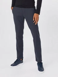 TOM TAILOR Denim Chinohose Strukturierte mit Gürtel Dunkelblau/Blau/Hellblau