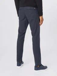 TOM TAILOR Denim Chinohose Strukturierte mit Gürtel Dunkelblau/Blau/Hellblau