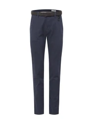 TOM TAILOR Denim Chinohose Strukturierte mit Gürtel Dunkelblau/Blau/Hellblau