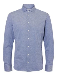 SELECTED HOMME Langarmhemd SLHBOND Dunkelblau/Hellblau/Blau