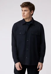 Roy Robson Langarmhemd Overshirt Dunkelblau