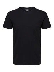 SELECTED HOMME T-Shirt NEW PIMA Dunkelblau/Schwarz