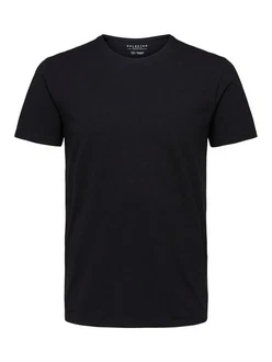 SELECTED HOMME T-Shirt NEW PIMA Dunkelblau/Schwarz