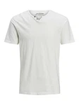 Jack & Jones T-Shirt SPLIT NECK Grau/Khaki/Creme/Weiß