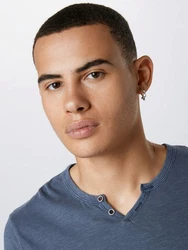 Jack & Jones T-Shirt SPLIT NECK Dunkelblau/Dunkelgrau/Grau/Blau