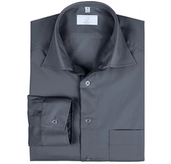 GREIFF Langarmhemd Corporate Hemd BASIC Herren Regular Fit OEKO TEX Anthrazit (47/48)