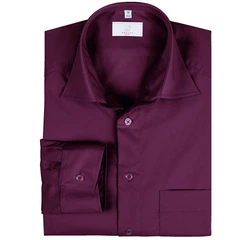 GREIFF Langarmhemd Corporate Hemd BASIC Herren Regular Fit OEKO TEX Brombeere