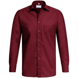 Langarmhemd Corporate Hemd BASIC Herren OEKO TEX Bordeaux 37/38
