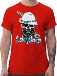 T-Shirt Lausbua Totenkopf Skull Bayrisch Lausbub Schlingel Mode fr Oktoberfest Herren