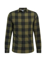JACK & JONES Herren JJEGINGHAM Twill Shirt L/S NOOS Hemd Grün