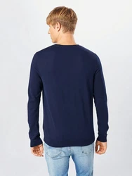 SELECTED HOMME Rundhalspullover SLHBERG CREW NECK Dunkelblau/Blau