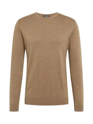 SELECTED HOMME Rundhalspullover Berg Braun