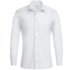 GREIFF Langarmhemd Corporate Hemd BASIC Herren Slim Fit OEKO TEX Weiß